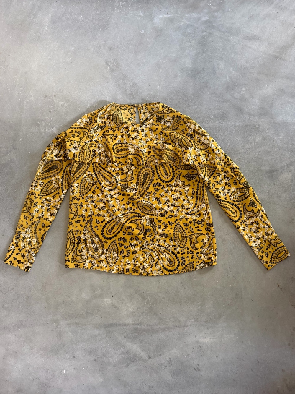 Abercrombie & Fitch Mustard Yellow Floral Print Blouse
